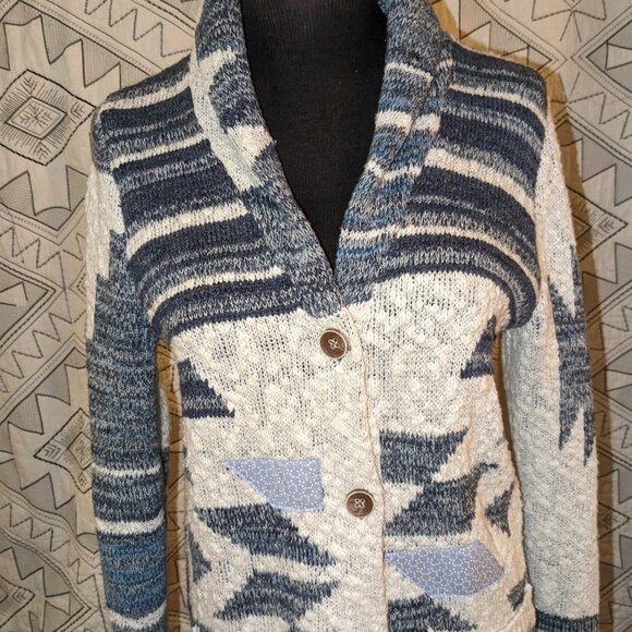 Lucky Brand | Jacquard Patch Cardigan - Picture 5 of 10